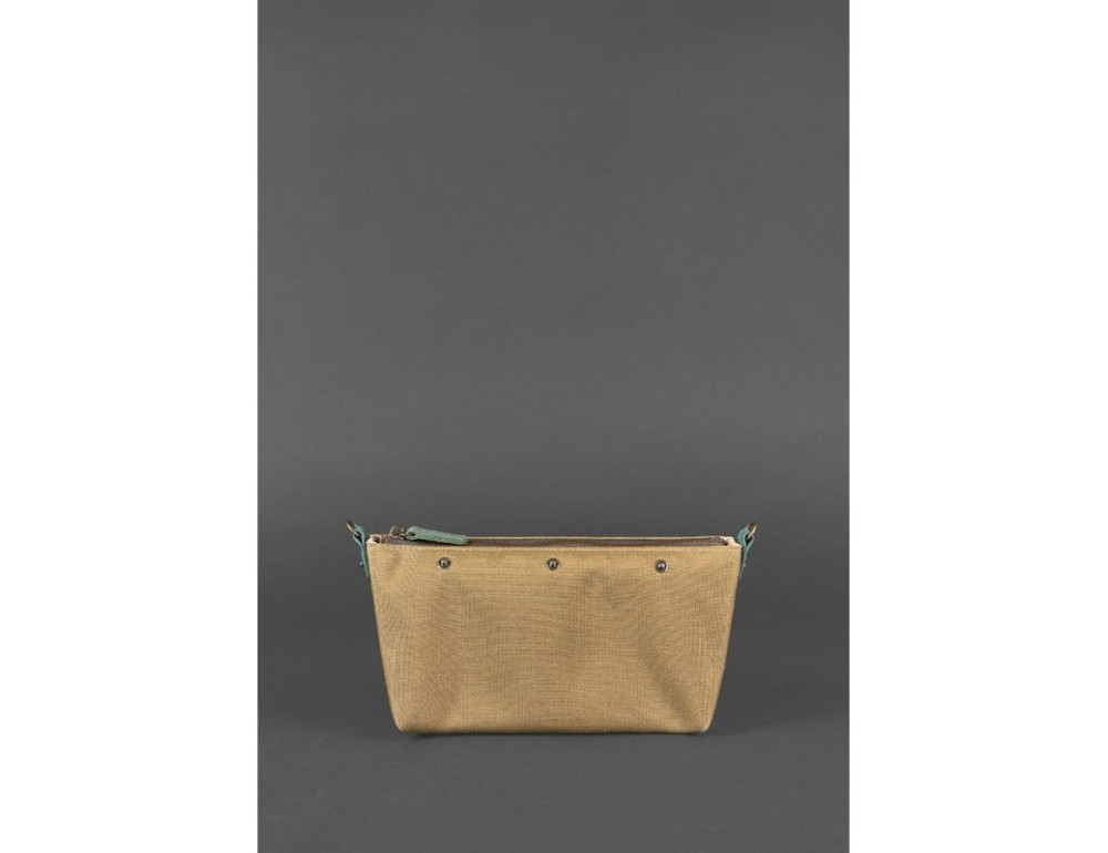 Шкіряна плетена сумка Пазл S зелена Crazy Horse Blancnote BN-BAG-31-iz - Фотографія № 4