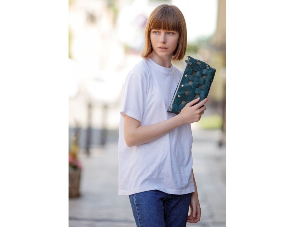 Шкіряна плетена сумка Пазл S зелена Krast Blancnote BN-BAG-31-malachite - Фотографія № 1 Шкіряна плетена сумка Пазл S зелена Krast Blancnote BN-BAG-31-malachite - Фотографія № 1