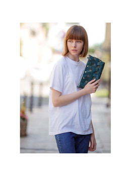 Шкіряна плетена сумка Пазл S зелена Krast Blancnote BN-BAG-31-malachite