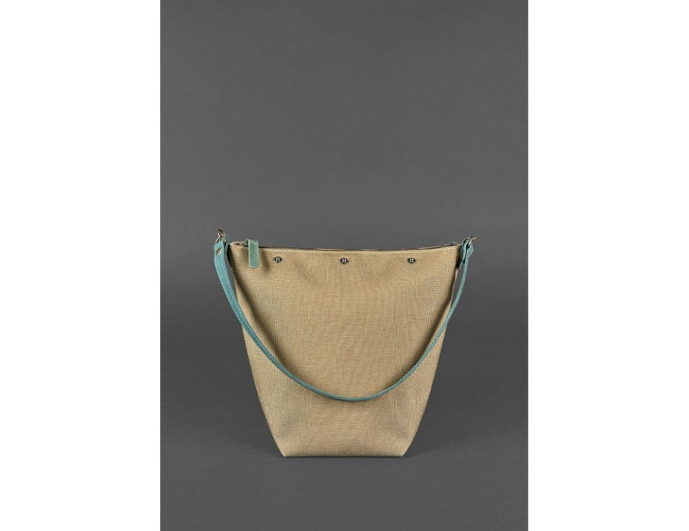 Шкіряна плетена сумка Пазл M зелена Crazy Horse Blancnote BN-BAG-32-iz - Фотографія № 4