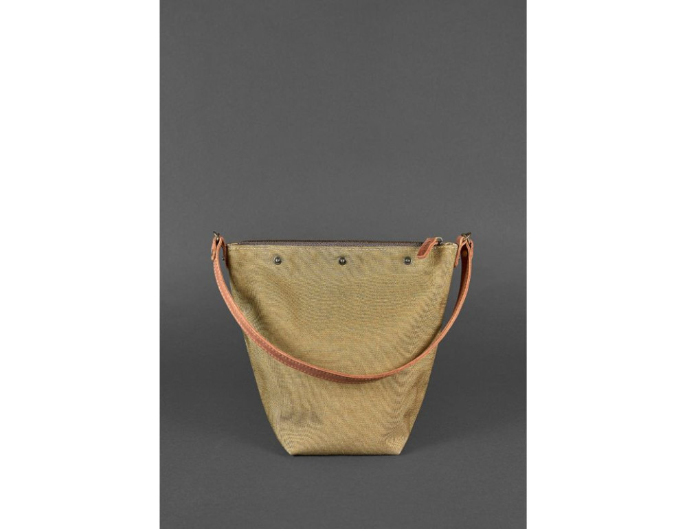 Шкіряна плетена сумка Пазл M світло-коричнева Crazy Horse Blancnote BN-BAG-32-k-kr - Фотографія № 4