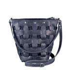 Шкіряна плетена сумка Пазл M синя Crazy Horse Blancnote BN-BAG-32-nn - Фотографія № 107