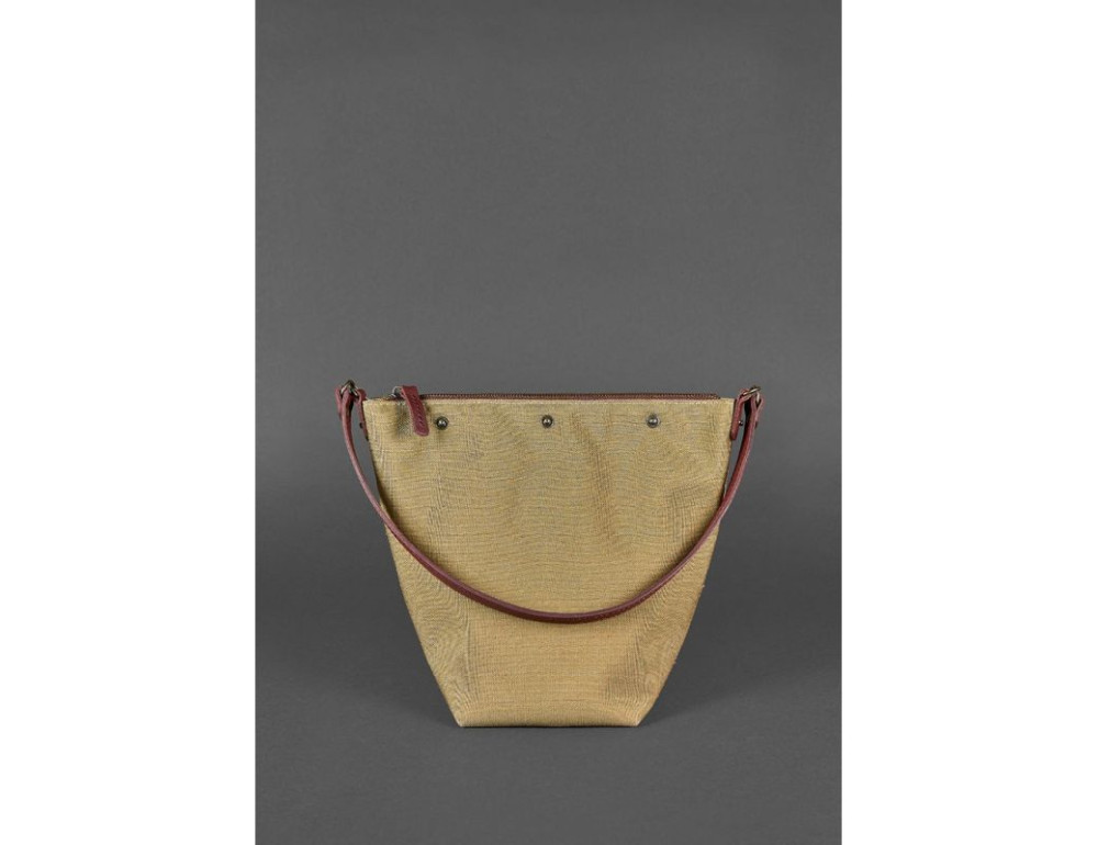 Шкіряна плетена сумка Пазл M бордова Krast Blancnote BN-BAG-32-vin - Фотографія № 4
