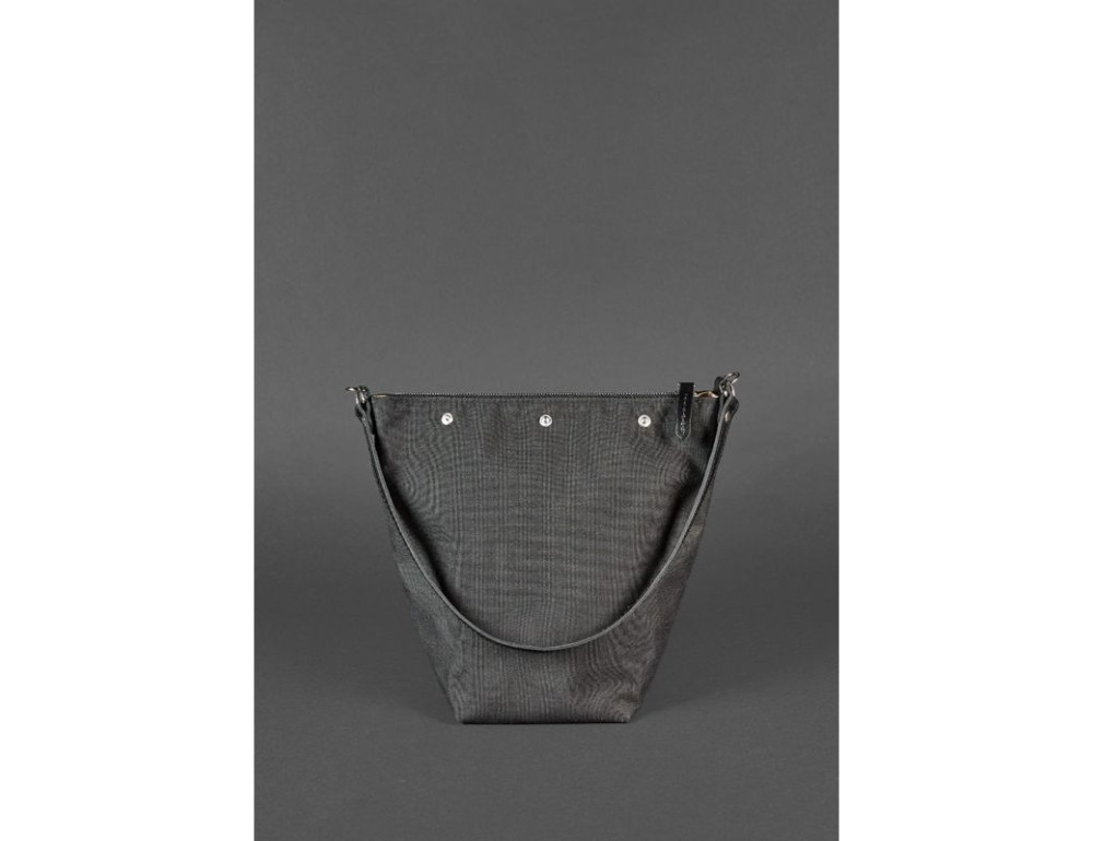 Шкіряна плетена сумка Пазл M вугільна-чорна Blancnote BN-BAG-32-ygol - Фотографія № 4