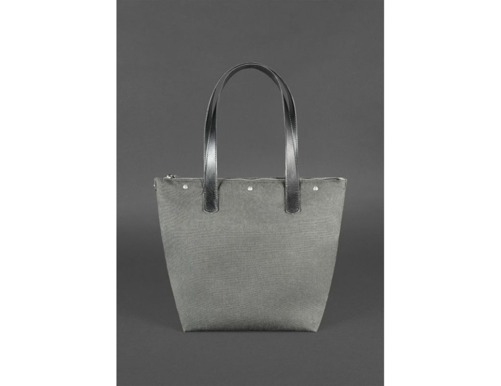 Шкіряна плетена сумка Пазл L чорна Krast Blancnote BN-BAG-33-g - Фотографія № 4