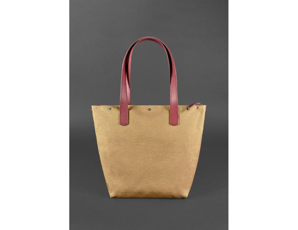 Шкіряна плетена сумка Пазл L бордова Krast Blancnote BN-BAG-33-vin - Фотографія № 3
