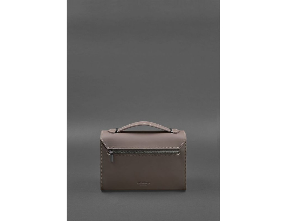 Тёмно-бежевая кожаная сумка через плечо Blanknote BN-BAG-35-BEIGE - Фото № 3