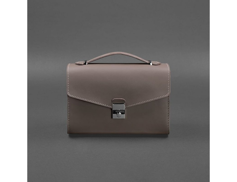 Тёмно-бежевая кожаная сумка через плечо Blanknote BN-BAG-35-BEIGE - Фото № 6