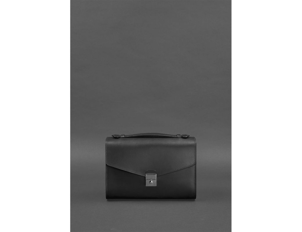 Чорна шкіряна сумка через плече Blanknote BN-BAG-35-G - Фотографія № 2