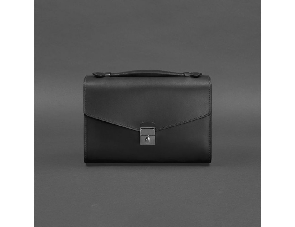 Чорна шкіряна сумка через плече Blanknote BN-BAG-35-G - Фотографія № 10