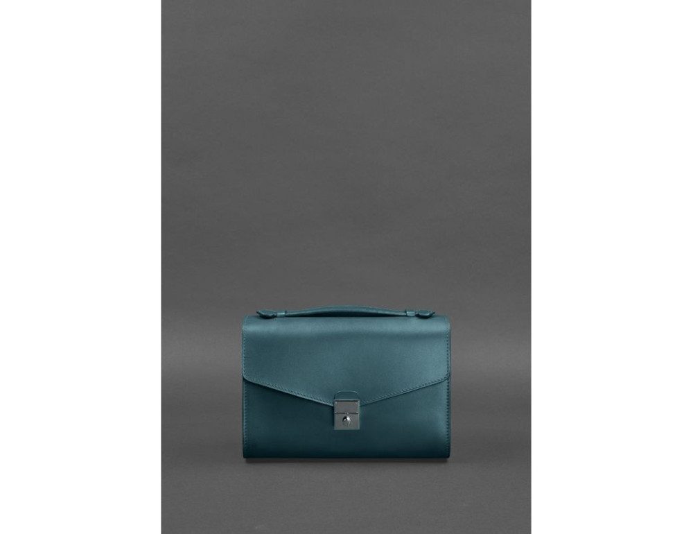 Зелена шкіряна сумка через плече Blanknote BN-BAG-35-MALACHITE - Фотографія № 2