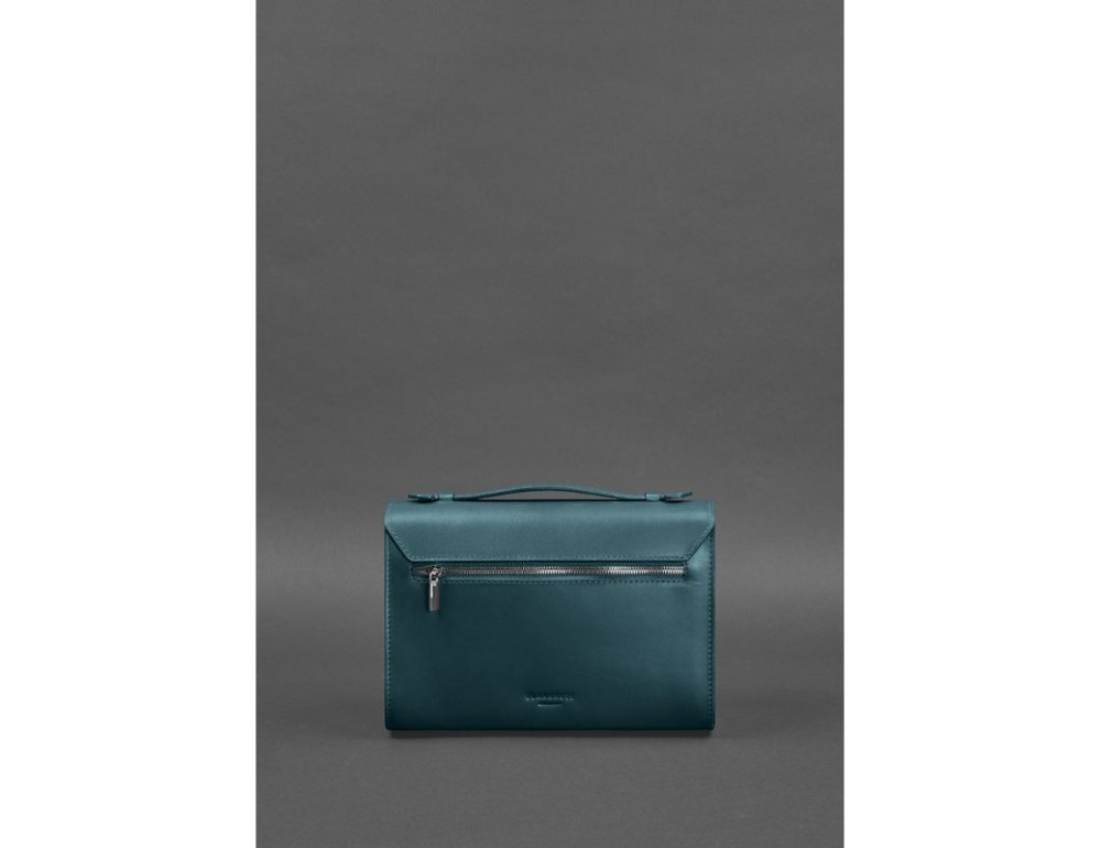 Зелена шкіряна сумка через плече Blanknote BN-BAG-35-MALACHITE - Фотографія № 3
