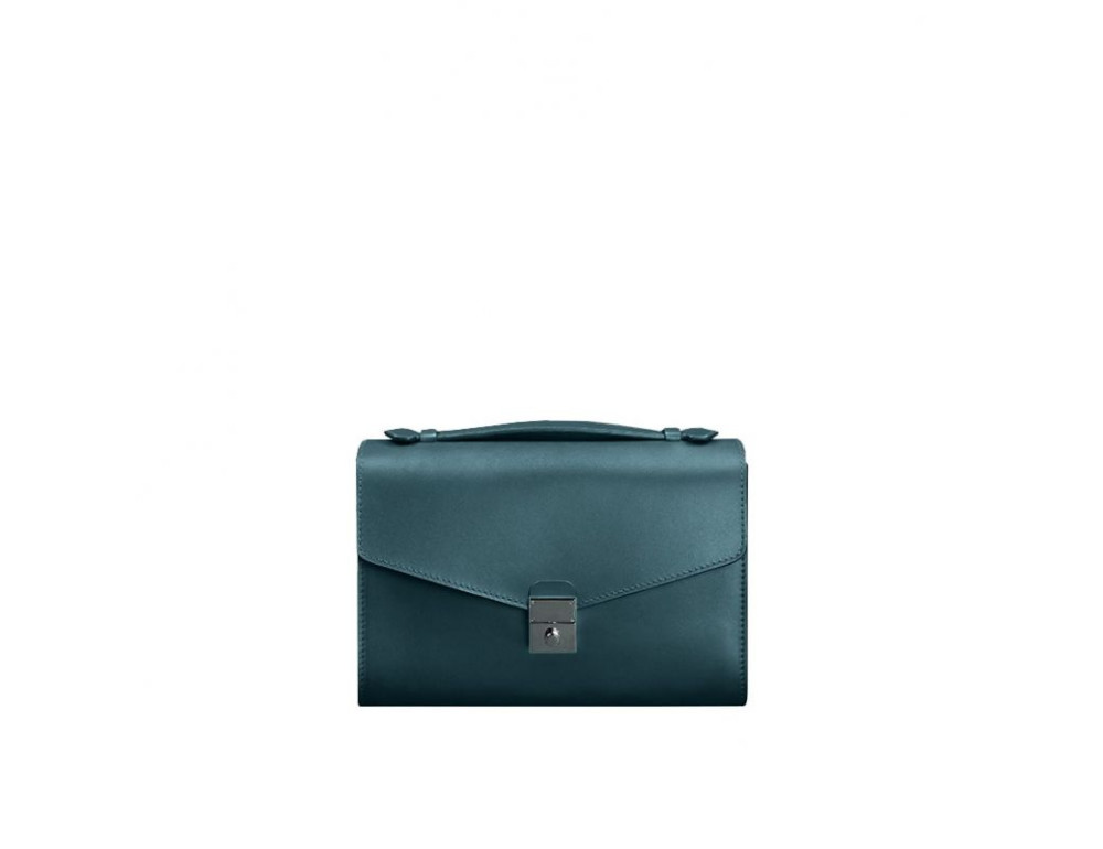 Зелена шкіряна сумка через плече Blanknote BN-BAG-35-MALACHITE - Фотографія № 8