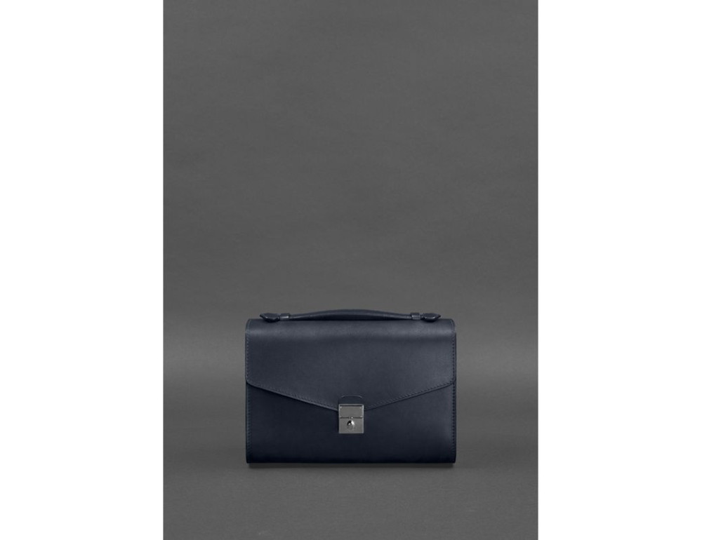 Темно-синя шкіряна сумка через плече BN-BAG-35-NAVY-BLUE - Фотографія № 2