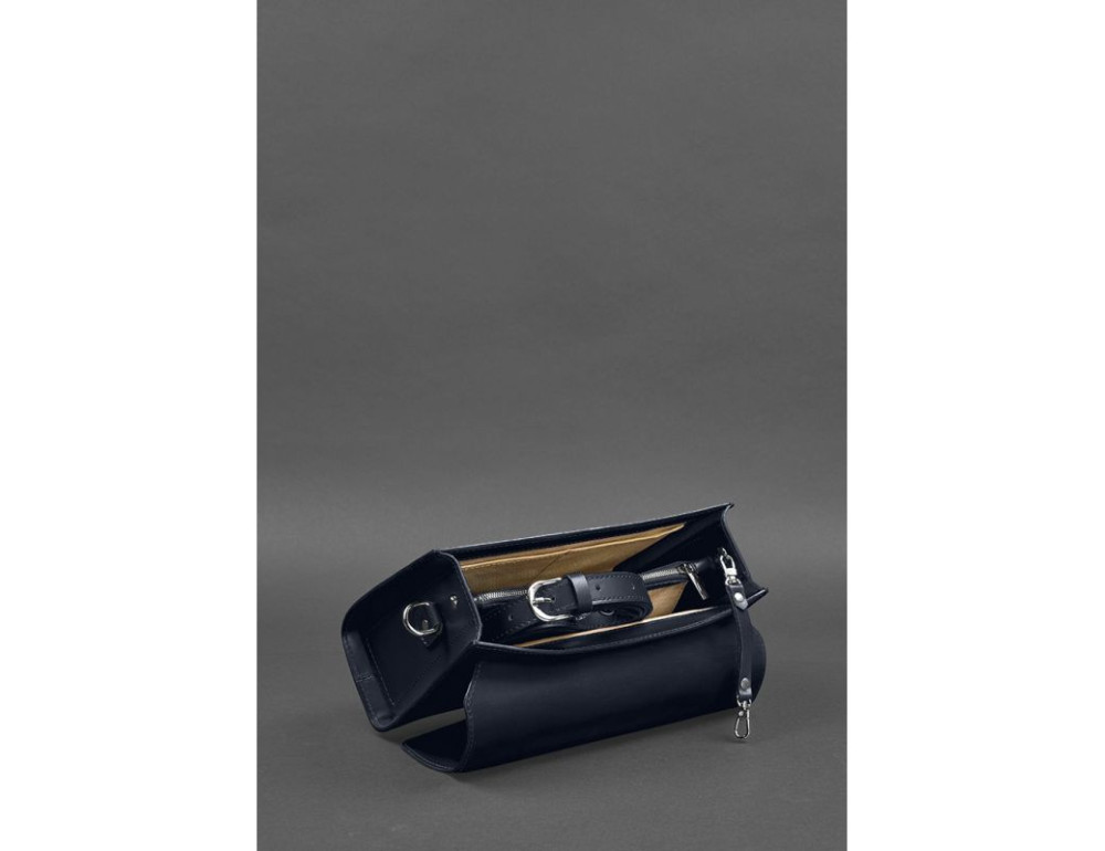 Темно-синя шкіряна сумка через плече BN-BAG-35-NAVY-BLUE - Фотографія № 5