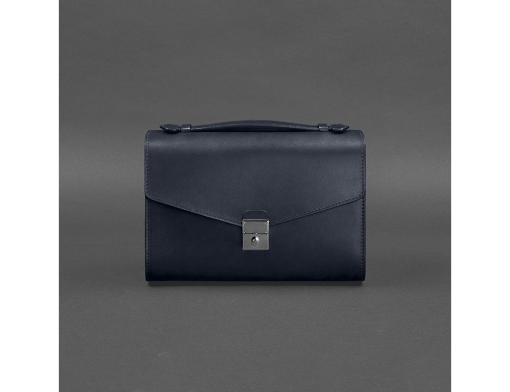 Темно-синя шкіряна сумка через плече BN-BAG-35-NAVY-BLUE - Фотографія № 7
