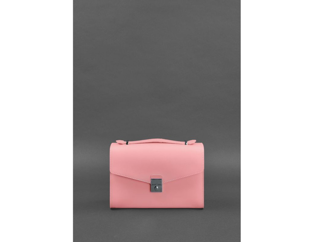 Рожева шкіряна сумка через плече Blanknote BN-BAG-35-PINK - Фотографія № 2