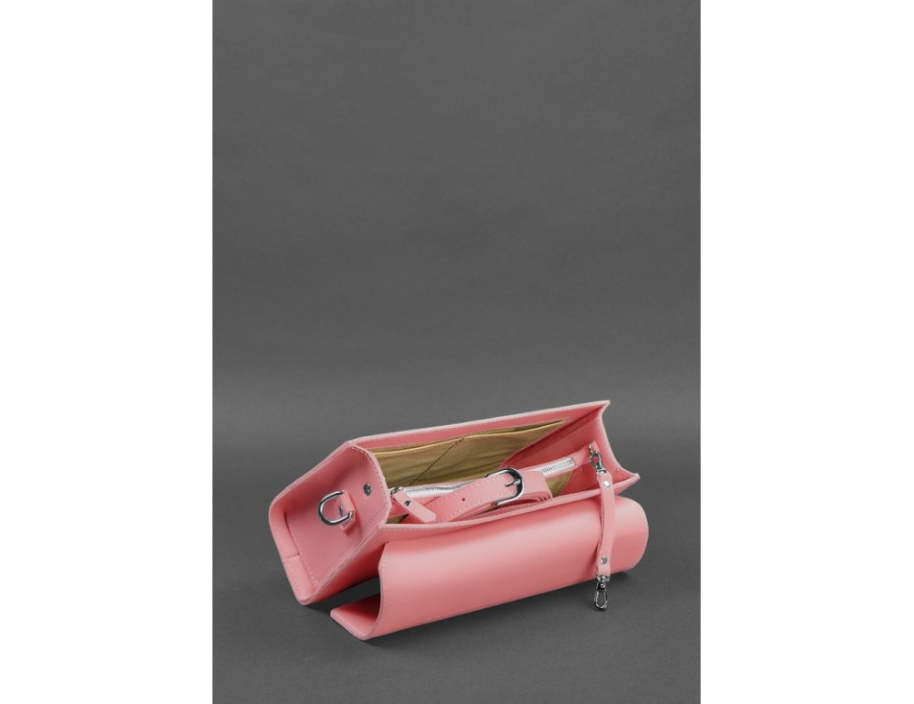 Рожева шкіряна сумка через плече Blanknote BN-BAG-35-PINK - Фотографія № 5