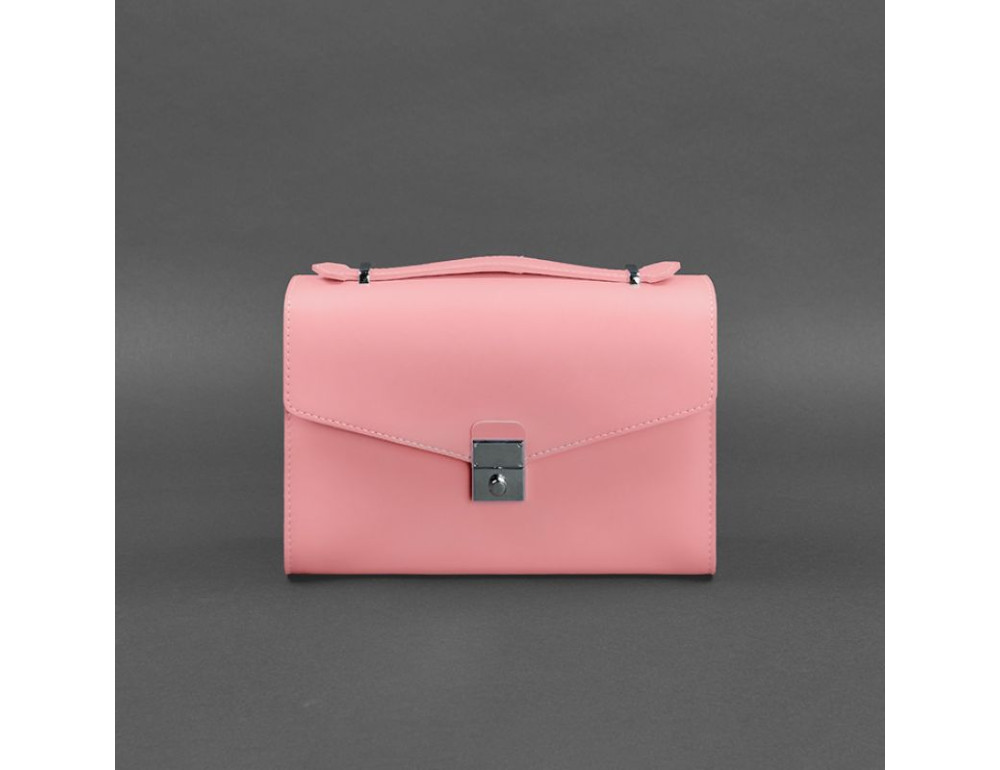 Рожева шкіряна сумка через плече Blanknote BN-BAG-35-PINK - Фотографія № 7