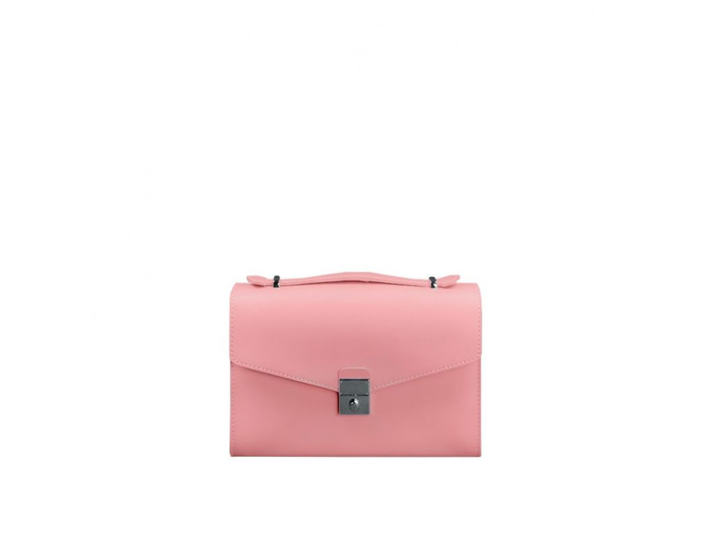 Рожева шкіряна сумка через плече Blanknote BN-BAG-35-PINK - Фотографія № 8