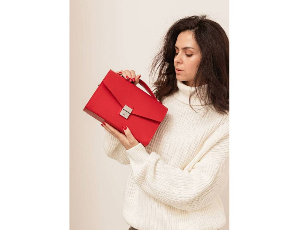 Жіноча шкіряна сумка-кроссбоді Lola червона BN-BAG-35-red - Фотографія № 10