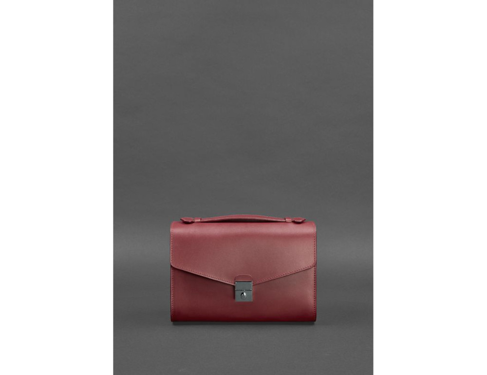 Бордова шкіряна сумка через плече BN-BAG-35-VIN - Фотографія № 2