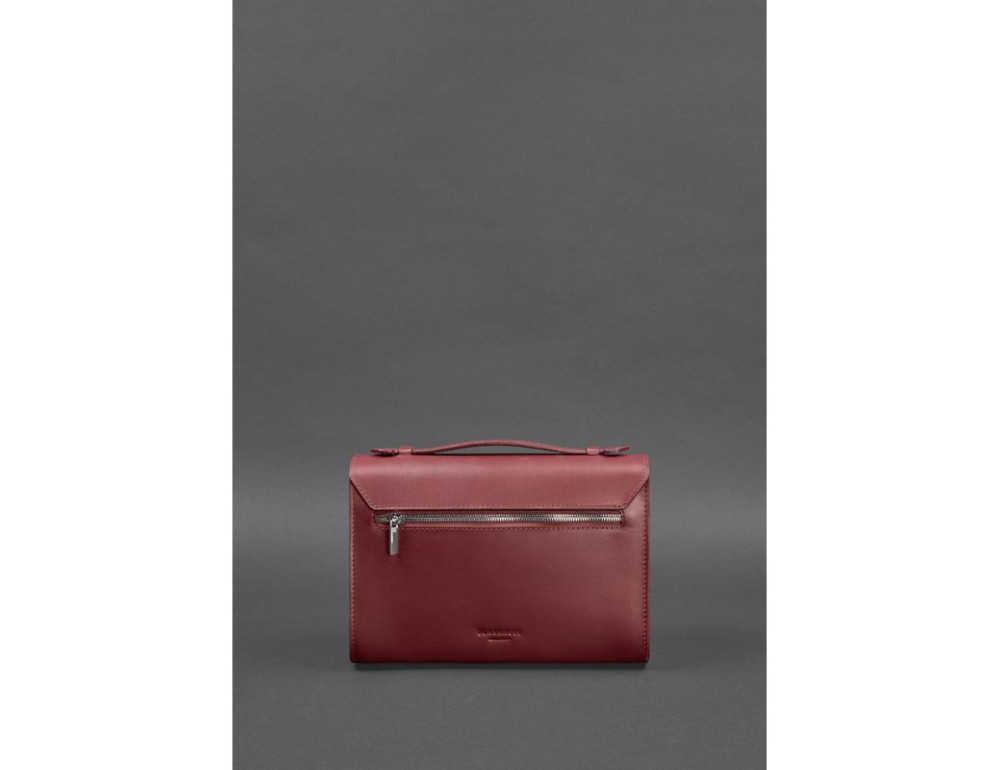 Бордова шкіряна сумка через плече BN-BAG-35-VIN - Фотографія № 3