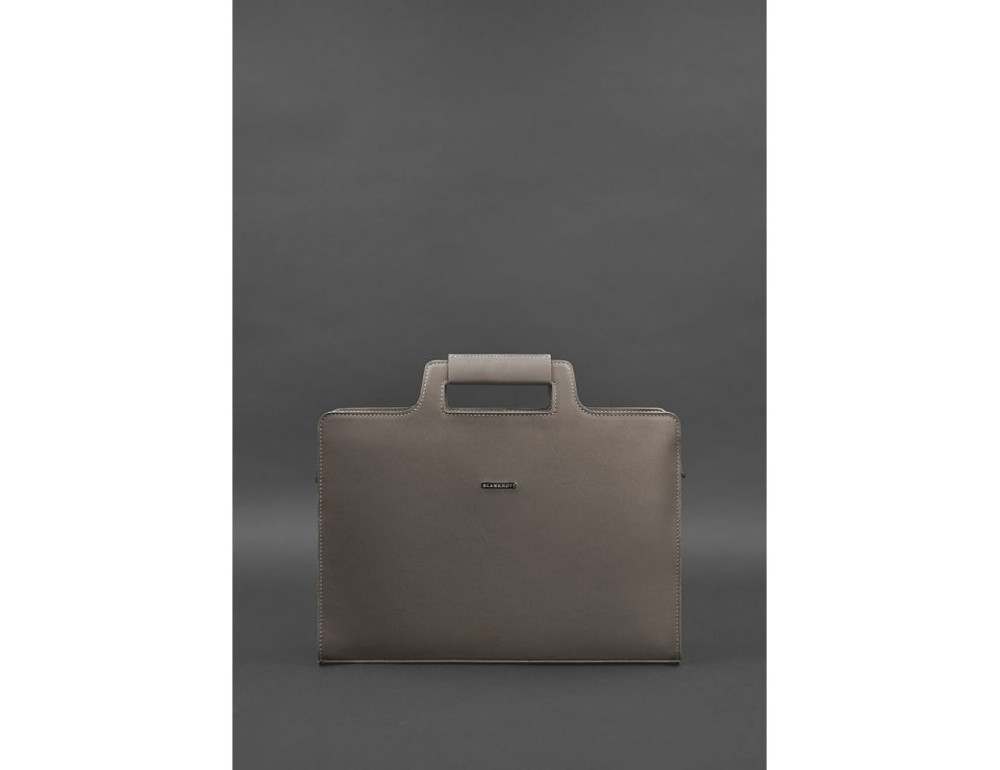 Темно-бежева шкіряна сумка під документи жіноча Blanknote BN-BAG-36-BEIGE - Фотографія № 2