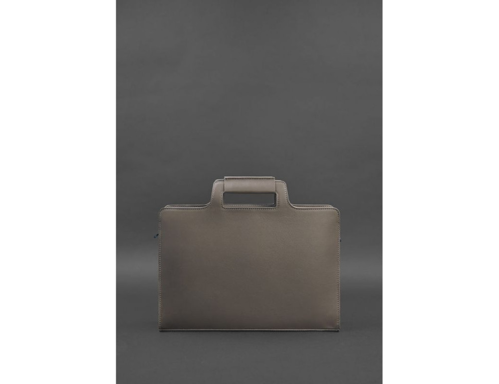 Темно-бежева шкіряна сумка під документи жіноча Blanknote BN-BAG-36-BEIGE - Фотографія № 3