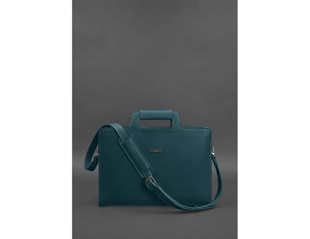 Зелений жіночий шкіряний портфель Blanknote BN-BAG-36-MALACHITE - Фотографія № 4