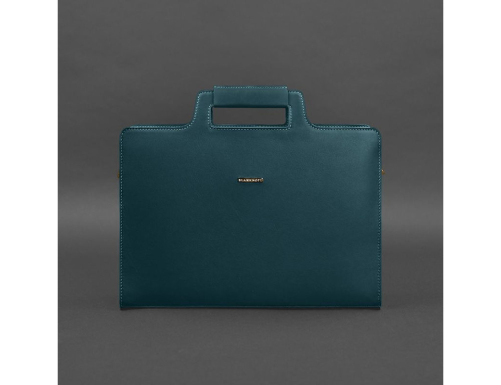 Зелений жіночий шкіряний портфель Blanknote BN-BAG-36-MALACHITE - Фотографія № 8