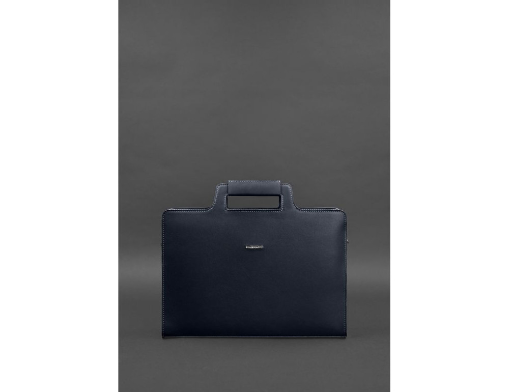 Темно-синя шкіряна сумка для документів Blanknote BN-BAG-36-NAVY-BLUE - Фотографія № 2