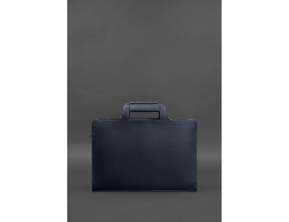 Темно-синя шкіряна сумка для документів Blanknote BN-BAG-36-NAVY-BLUE - Фотографія № 4
