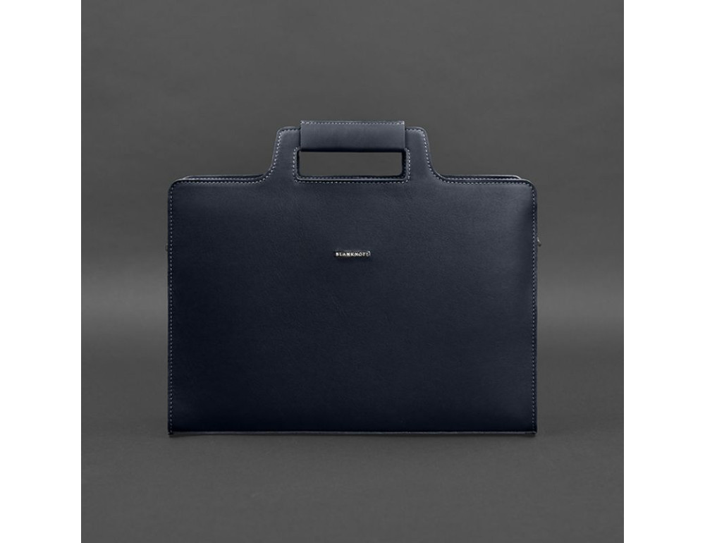 Темно-синя шкіряна сумка для документів Blanknote BN-BAG-36-NAVY-BLUE - Фотографія № 8