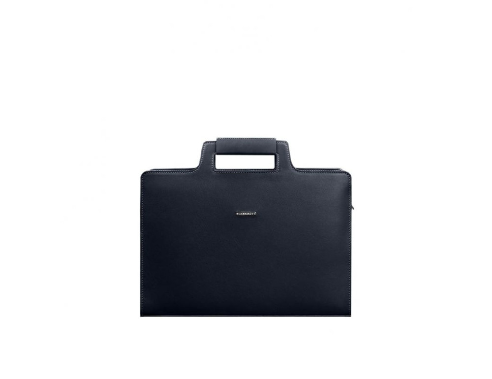 Темно-синя шкіряна сумка для документів Blanknote BN-BAG-36-NAVY-BLUE - Фотографія № 9