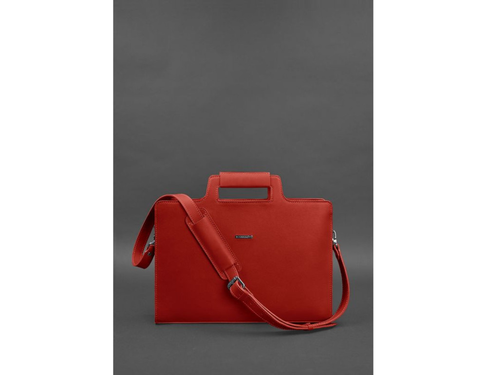 Червоний жіночий шкіряний портфель Blanknote BN-BAG-36-red - Фотографія № 3