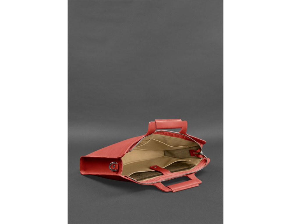 Червоний жіночий шкіряний портфель Blanknote BN-BAG-36-red - Фотографія № 5