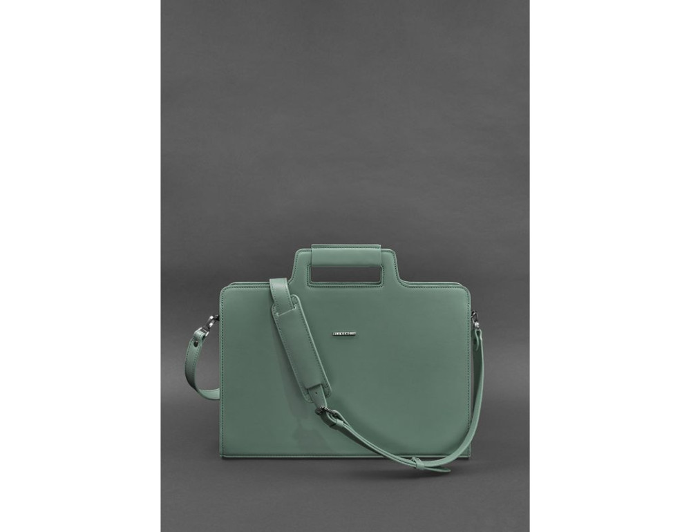 Жіноча шкіряна сумка для ноутбука та документів бірюзова Blancnote BN-BAG-36-tiffany - Фотографія № 3