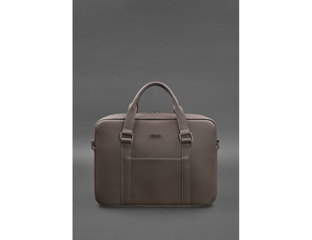Темно-бежева сумка для ноутбука з гладкої шкіри Blancnote BN-BAG-37-BEIGE - Фотографія № 2