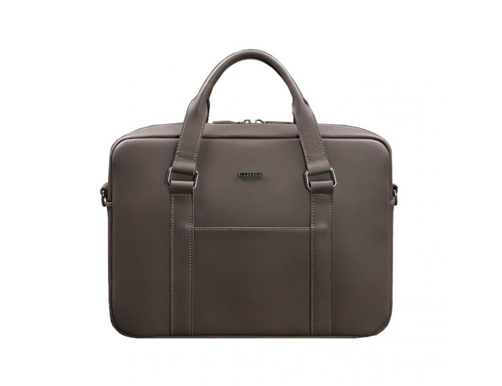 Темно-бежева сумка для ноутбука з гладкої шкіри Blancnote BN-BAG-37-BEIGE - Фотографія № 7