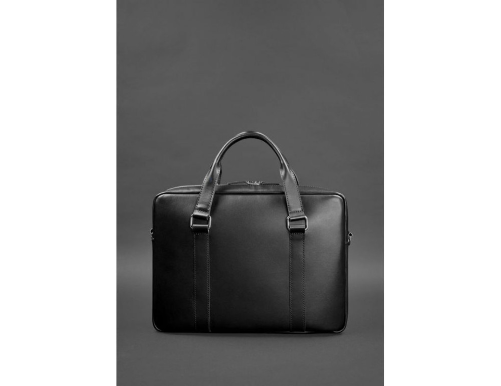 Чорна шкіряна сумка для документів Blancnote BN-BAG-37-g - Фотографія № 3