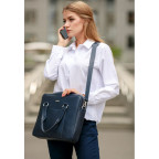 Синя шкіряна сумка під документи унісекс Blanknote BN-BAG-37-navy-blue - Фотографія № 109