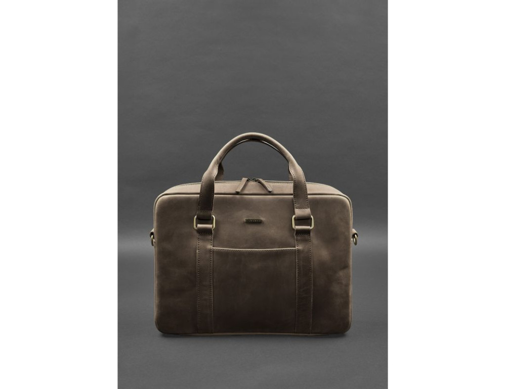 Шкіряна сумка для ноутбука та документів коричнева Crazy Horse Blanknote BN-BAG-37-o - Фотографія № 2