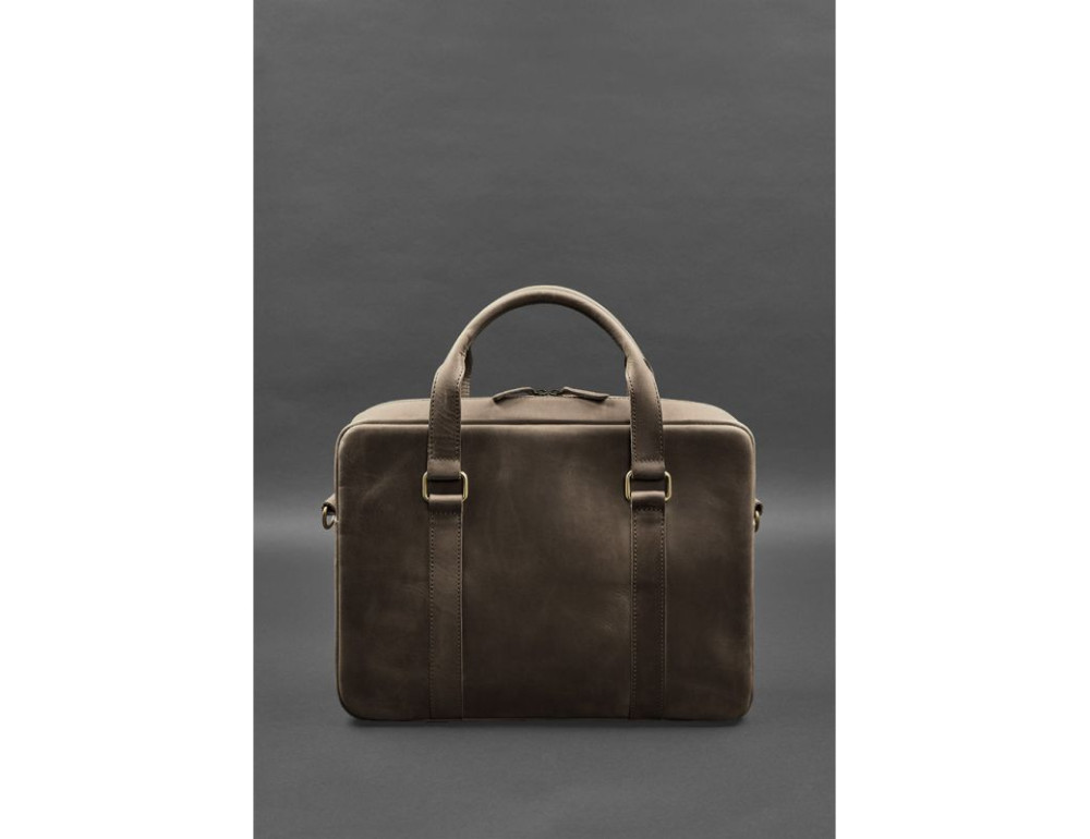 Шкіряна сумка для ноутбука та документів коричнева Crazy Horse Blanknote BN-BAG-37-o - Фотографія № 3