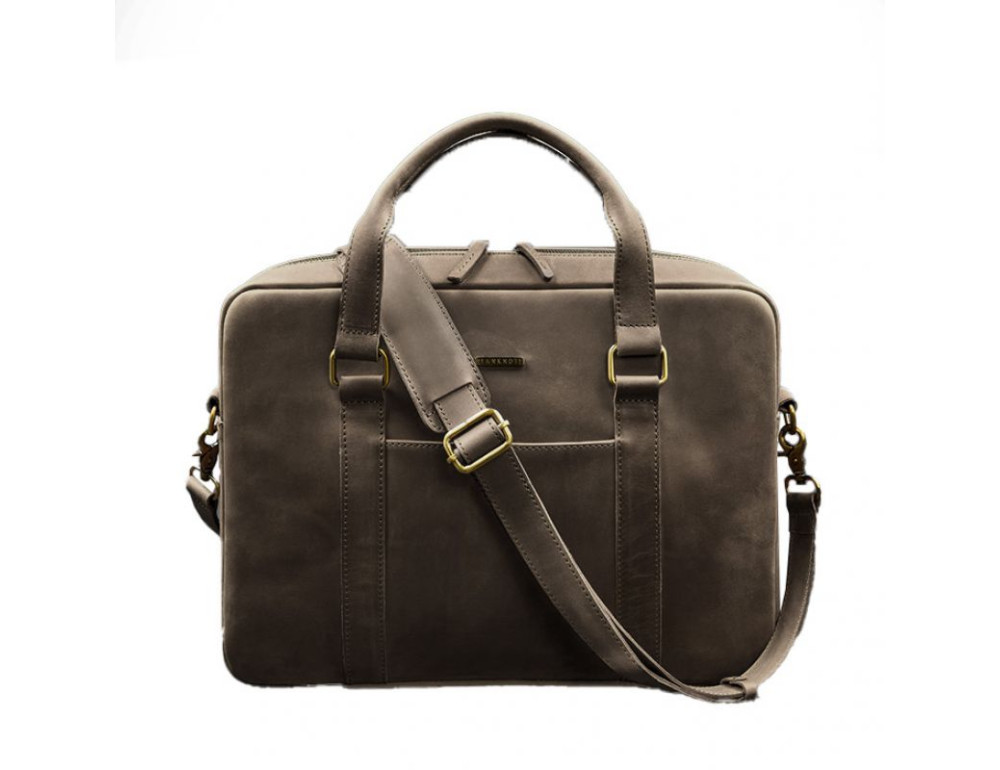 Шкіряна сумка для ноутбука та документів коричнева Crazy Horse Blanknote BN-BAG-37-o - Фотографія № 6