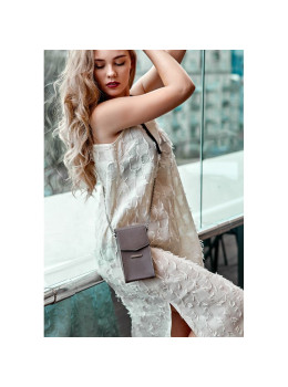 Тёмно-бежевая женская сумочка через плечо Blanknote BN-BAG-38-1-BEIGE