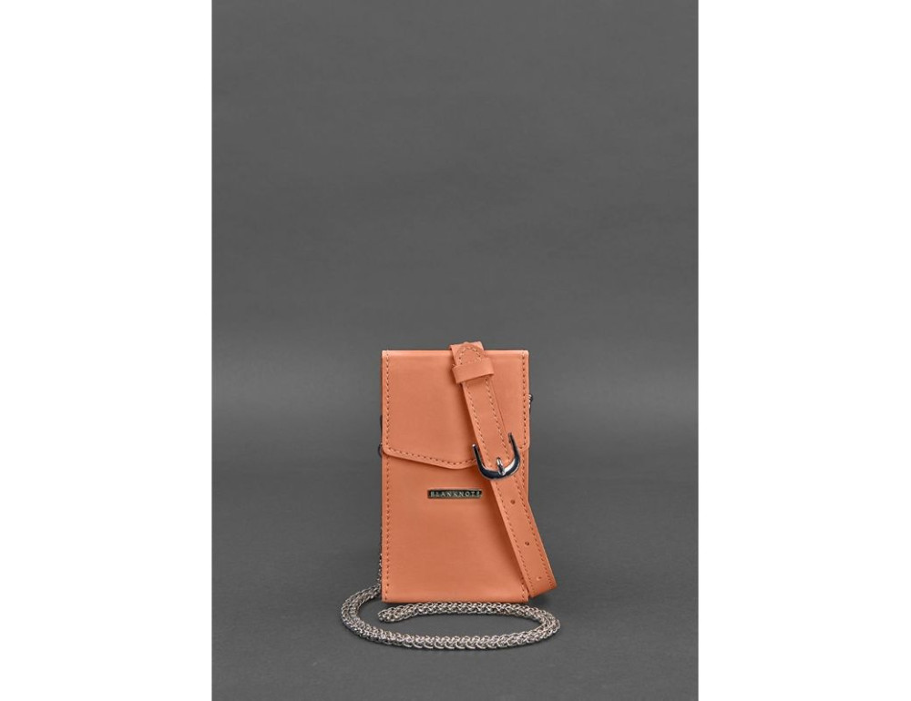 Вертикальна жіноча шкіряна сумка Mini поясна/кросбоді Живий корал BN-BAG-38-1-living-coral - Фотографія № 3