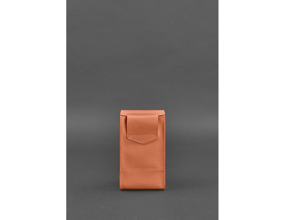 Вертикальна жіноча шкіряна сумка Mini поясна/кросбоді Живий корал BN-BAG-38-1-living-coral - Фотографія № 4