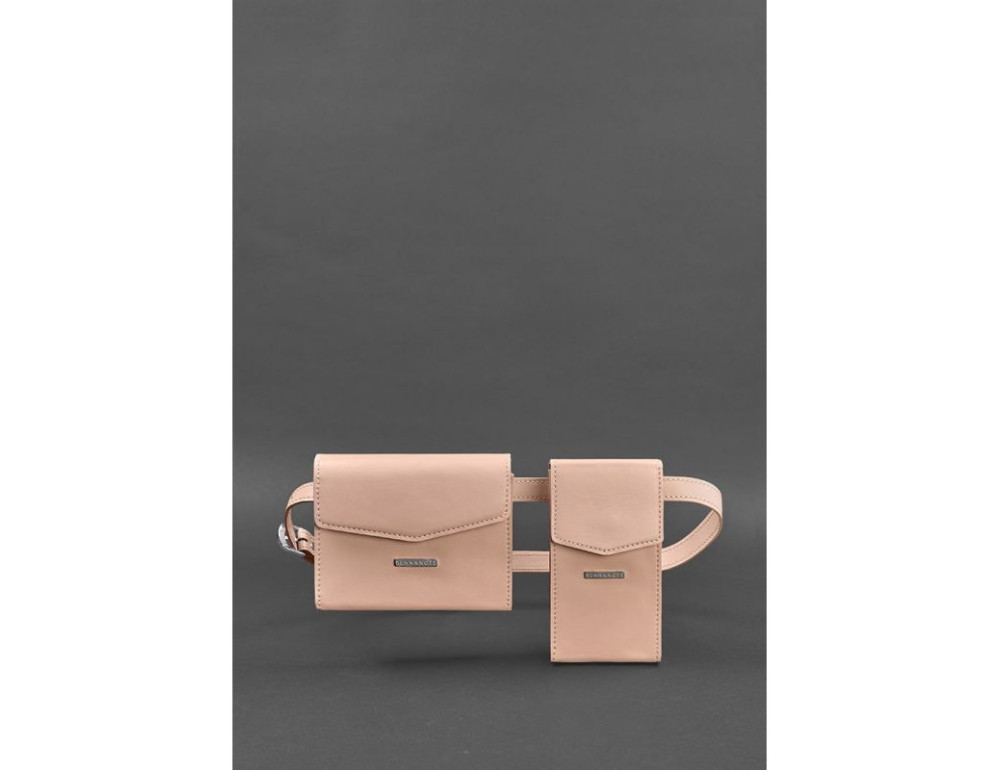 Набір жіночих рожевих шкіряних сумок Mini поясна/кроссбоді BN-BAG-38-pink - Фотографія № 2