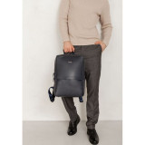 Темно-синій чоловічий рюкзак шкіряний Blancnote BN-BAG-39-navy-blue